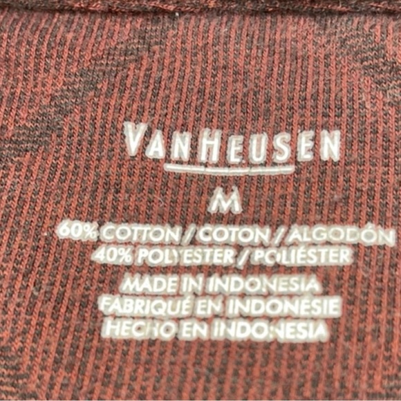 Van Heusen Burgundy Diamond Knit Long Sleeve Polo - Picture 10 of 11
